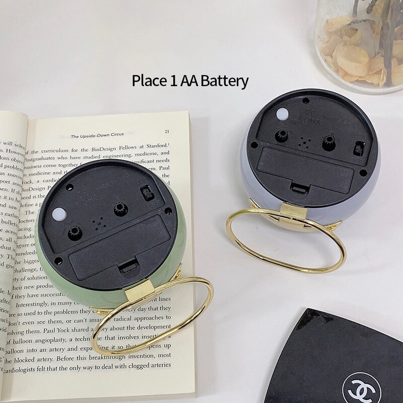 Kūrybiškas žadintuvas šiaurietiško stiliaus tylus kvarcinis laikrodis apvalus skaitmeninis laikrodis su naktiniu apšvietimu darbalaukyje prie lovos mini Despertador