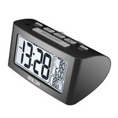 Ceas cu alarmă digital Baldr LCD Cronometru pentru somn Temperatură Afișare timp Ceas Dormitor Lumină de fundal albă Masă de călătorie Termometru Amânare
