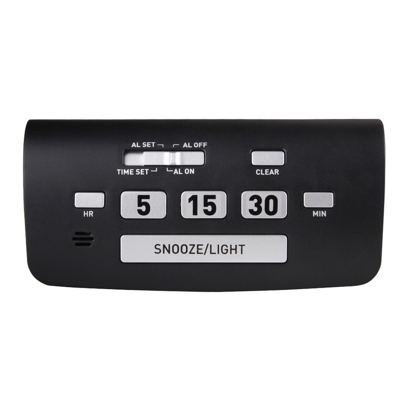 Ceas cu alarmă digital Baldr LCD Cronometru pentru somn Temperatură Afișare timp Ceas Dormitor Lumină de fundal albă Masă de călătorie Termometru Amânare