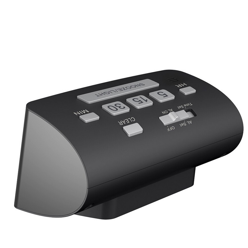 Ceas cu alarmă digital Baldr LCD Cronometru pentru somn Temperatură Afișare timp Ceas Dormitor Lumină de fundal albă Masă de călătorie Termometru Amânare