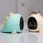 Animacinis filmas mažas dinozauras žadintuvas Naujas Kawaii miegamojo vaikų laikrodis Kūrybiškas gimtadienio dovanų įkrovimas LED skaitmeninis žadintuvas