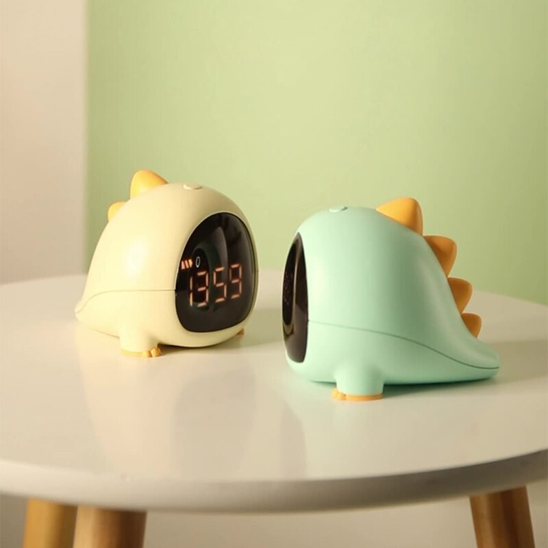 Animacinis filmas mažas dinozauras žadintuvas Naujas Kawaii miegamojo vaikų laikrodis Kūrybiškas gimtadienio dovanų įkrovimas LED skaitmeninis žadintuvas