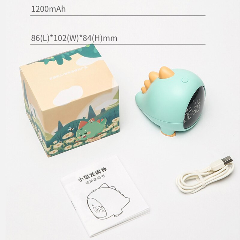 Animacinis filmas mažas dinozauras žadintuvas Naujas Kawaii miegamojo vaikų laikrodis Kūrybiškas gimtadienio dovanų įkrovimas LED skaitmeninis žadintuvas