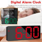 Stalinis veidrodis LED skaitmeninis žadintuvo ryškumas Reguliuojamas snaudimo ekrano laikas Stalinis laikrodis Miegamojo nakties lempa