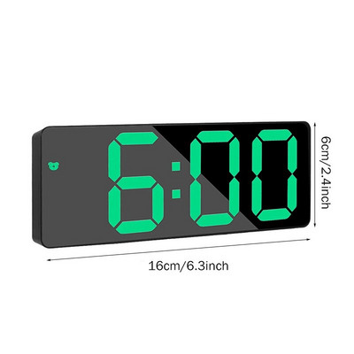 Stalinis veidrodis LED skaitmeninis žadintuvo ryškumas Reguliuojamas snaudimo ekrano laikas Stalinis laikrodis Miegamojo nakties lempa