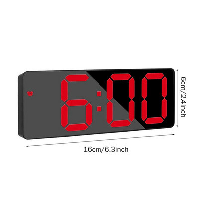 Stalinis veidrodis LED skaitmeninis žadintuvo ryškumas Reguliuojamas snaudimo ekrano laikas Stalinis laikrodis Miegamojo nakties lempa