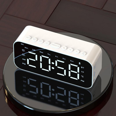 3 spalvų LED veidrodinis žadintuvo ekranas žadintuvas nešiojamas išmanusis garsiakalbis didelės raiškos garso plokštė Kompiuterio garso laikrodžio žadintuvas