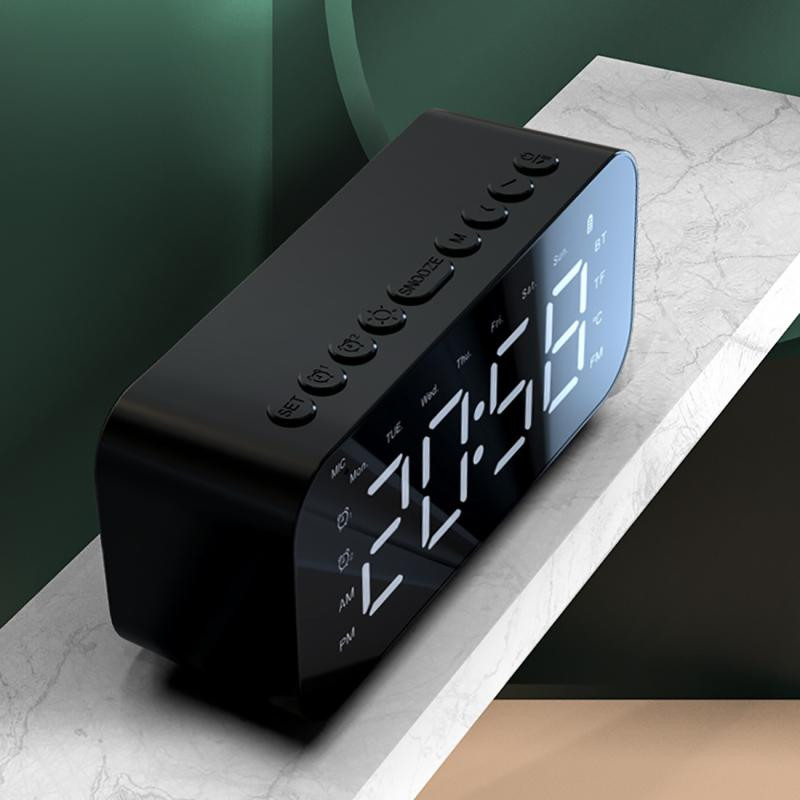 3 spalvų LED veidrodinis žadintuvo ekranas žadintuvas nešiojamas išmanusis garsiakalbis didelės raiškos garso plokštė Kompiuterio garso laikrodžio žadintuvas