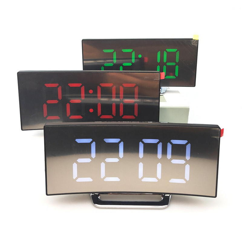 Led digitális ébresztőóra Otthoni asztali dekoráció nagy kijelzővel Többfunkciós ébresztőóra Modern asztali óra Elektromos ébresztőóra