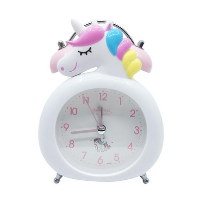 Ceas de birou Ceas cu deşteptător cu unicorn cu desene animate Noptiera Ceas de birou Decorare camera copiilor Cadou de Craciun