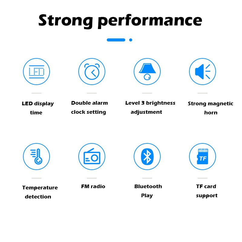 Difuzor Bluetooth fără fir Radio FM Casetă de sunet Ceas cu alarmă de birou Subwoofer Player muzical Card TF Difuzor bas Boom pentru Xiaomi