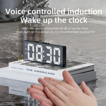 Φωνητικός έλεγχος Ψηφιακό Ξυπνητήρι Θερμοκρασία Αναβολή Νυχτερινή λειτουργία Επιτραπέζιο Ρολόι Αντιδιατακτικό Λειτουργία LED Ρολόια Ρολόι