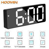 Snausti namų puošmenos Akrilinis/veidrodinis žadintuvas Balso valdymas Balso valdymas Laikas Temperatūros ekranas LED skaitmeninis laikrodis