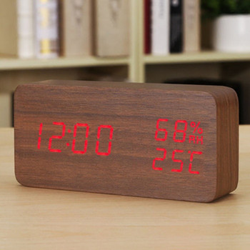 Ρετρό ξύλινα ψηφιακά ξυπνητήρια για βαρείς ύπνους Διακόσμηση μπάνιου υπνοδωματίων Ξύλινο επιτραπέζιο ρολόι μελέτης LED ρολόγια σαλόνι
