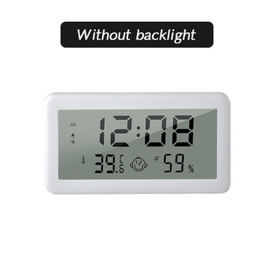 Ceas digital LCD multifuncțional, termometru, higrometru, ceas cu alarmă, cu iluminare din spate, umiditate, ceasuri de masă pentru masă
