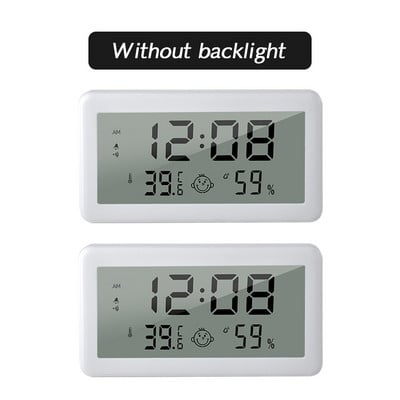 Ceas digital LCD multifuncțional, termometru, higrometru, ceas cu alarmă, cu iluminare din spate, umiditate, ceasuri de masă pentru masă