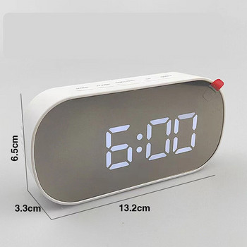 2022 LED Καθρέφτης Ψηφιακό Ξυπνητήρι Φώτα νύχτας Θερμόμετρο Ρολόγια τοίχου Φωτιστικό Τετράγωνο ορθογώνιο Επιτραπέζιο ρολόι πολλαπλών λειτουργιών USB/AAA