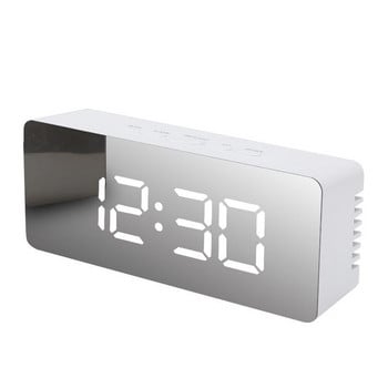 LED Wecker Digital USB Alarmwecker Funk Uhr Schlummerfunktion Tischuhr Spiegel Reloj Despertador Διακόσμηση τοίχου