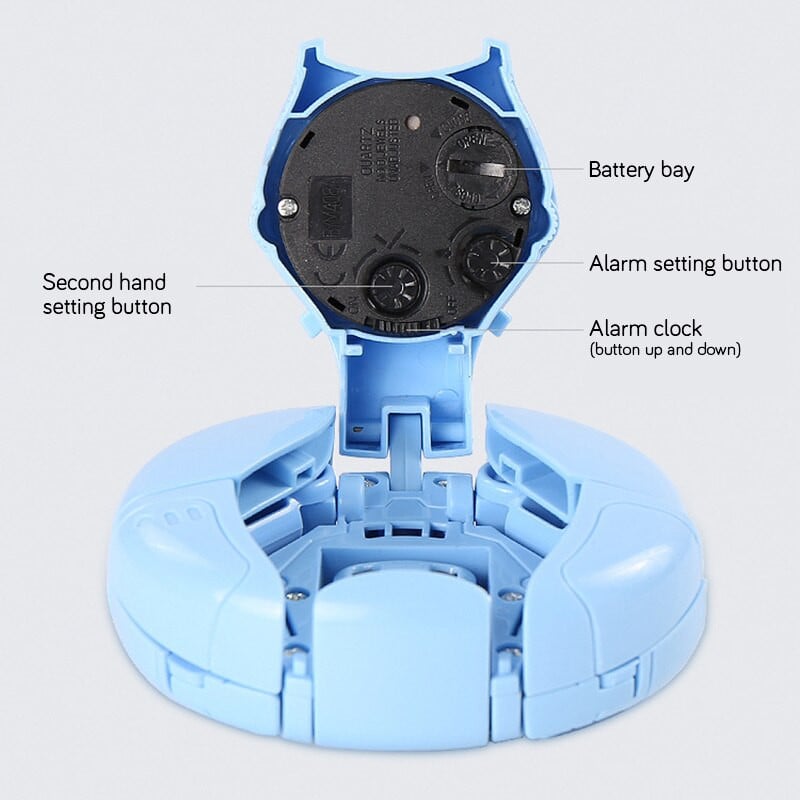 Vaikiškas robotas žadintuvas vaikams žaislas deformuojantis robotas stalo laikrodžiai 2 modelio formos Kūrybinis animacinis stalinis laikrodis mokiniams Dovana vaikams