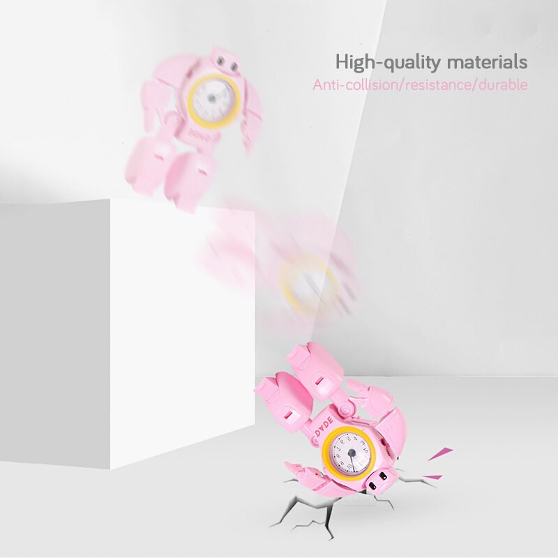 Vaikiškas robotas žadintuvas vaikams žaislas deformuojantis robotas stalo laikrodžiai 2 modelio formos Kūrybinis animacinis stalinis laikrodis mokiniams Dovana vaikams