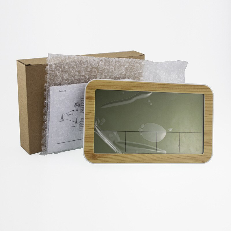 Daugiafunkcis LED didelio ekrano LCD skaitmeninis žadintuvas su termometru, higrometru, sieninis laikrodis, stalinio laikrodžio kalendorius