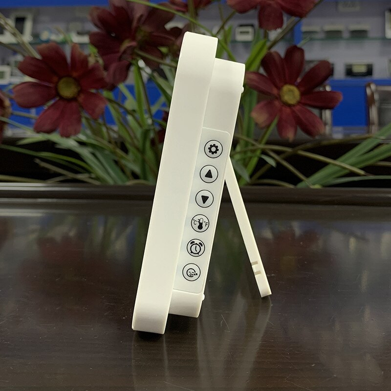 Daugiafunkcis LED didelio ekrano LCD skaitmeninis žadintuvas su termometru, higrometru, sieninis laikrodis, stalinio laikrodžio kalendorius