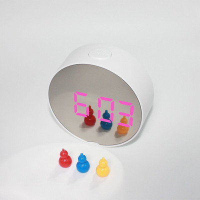 Oglindă LED Ceas cu alarmă digital Lumini de noapte Termometru Ceasuri de perete Lampă dreptunghi pătrat Ceas de masă multifuncțional USB/AAA