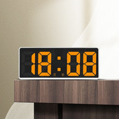 Kettős ébresztőórák nehéz alvók számára Hangvezérlés Egyszerű LED, nagy képernyős 12/24 órás naptár Hálószoba Éjjel melletti Otthoni Digitális óra