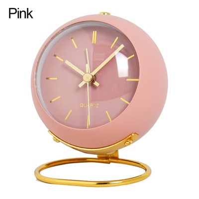 Paprastas retro stiliaus su naktinės lemputės baterijomis veikiantis judesys tylus miego treniruoklis Kvarcinis stalinis laikrodis žadintuvas