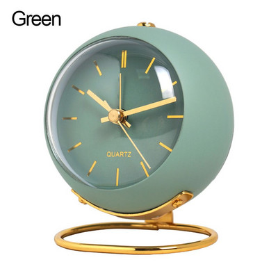 Paprastas retro stiliaus su naktinės lemputės baterijomis veikiantis judesys tylus miego treniruoklis Kvarcinis stalinis laikrodis žadintuvas