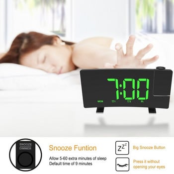 Έξυπνο ξυπνητήρι Ρολόι Ρολόι ραδιοφώνου FM με προβολή LED Ψηφιακό ρολόι Τραπέζι Ηλεκτρονικό επιτραπέζιο ρολόι Ώρα αφύπνισης Αναβολή 2 Ξυπνητήρι