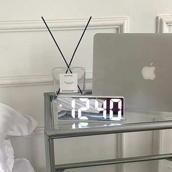 CuteLife Φωτεινό Πλαστικό Έξυπνο Καθρέφτη Ξυπνητήρι Παιδικό Φωνητικό Έλεγχο Ημερολόγιο LED Επιτραπέζιο Ρολόι Διακόσμηση σπιτιού Ρολόι κομοδίνου