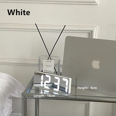 CuteLife Šviečiantis plastikinis išmanusis veidrodinis žadintuvas Vaikų valdymo balsu kalendorius LED stalinis laikrodis Namų dekoravimas prie lovos laikrodis