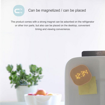 Νέο αυθεντικό ηλεκτρονικό ξυπνητήρι LED Ψηφιακό χρονοδιακόπτη κουζίνας Με δυνατότητα εναλλαγής θερμόμετρου Προσαρτώμενο φορητό πολυλειτουργικό