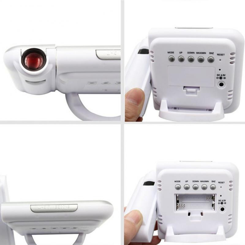 Projekcinis LCD žadintuvas su kalendoriumi orų stotimi orų termometru tylus skaitmeninis apšvietimas snaudimo laikrodis namų reikmenys