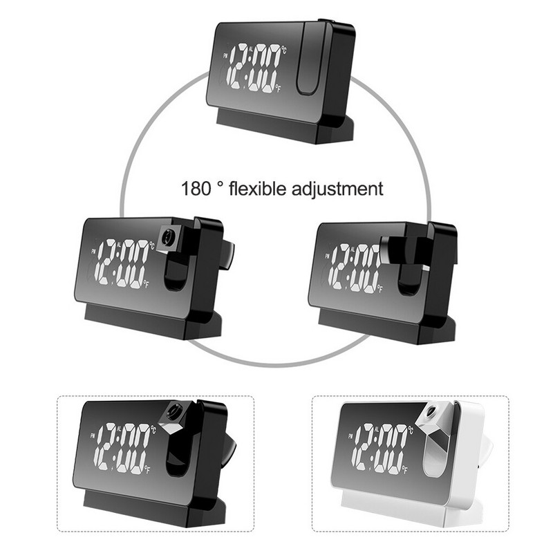 2022 NAUJAS LED skaitmeninis projekcinis žadintuvas stalinis elektroninis žadintuvas su projekcijos laiko projektoriumi miegamojo lovos laikrodis