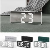 Šiuolaikinis paprastas LED elektroninis laikrodis Studentų žadintuvo jungtis, dvigubo naudojimo skaitmeninis balsu valdomas temperatūros laikrodis prie lovos namų
