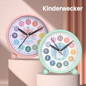 Vaikų žadintuvai Mieli gyvūnų mokymosi laikrodis tylus su naktine šviesa, tinka vaikams Miegamojo rašomasis stalas prie lovos namų dekoravimas