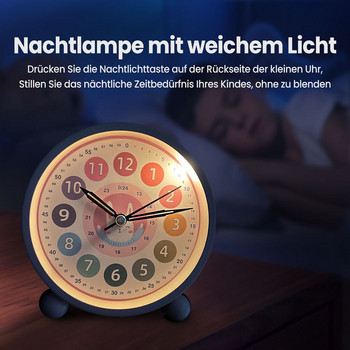Παιδικά Ξυπνητήρια Χαριτωμένο ρολόι εκμάθησης ζώων Αθόρυβο με νυχτερινό φως Κατάλληλο για παιδιά Γραφείο κρεβατοκάμαρας Διακόσμηση σπιτιού δίπλα στο κρεβάτι