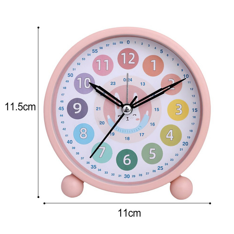Vaikų žadintuvai Mieli gyvūnų mokymosi laikrodis tylus su naktine šviesa, tinka vaikams Miegamojo rašomasis stalas prie lovos namų dekoravimas
