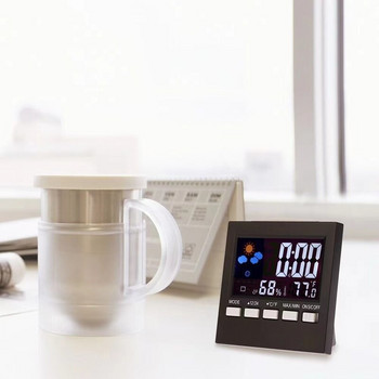 Ξυπνητήρι μετεωρολογικού σταθμού Ψηφιακή οθόνη Ρολόγια Υγρασόμετρο Ηλεκτρονικό υγρόμετρο Διακόσμηση γραφείου Αξεσουάρ διακόσμησης σπιτιού