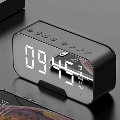 LED tükör digitális ébresztőóra tükör ébresztőóra vezeték nélküli Bluetooth hangszóró FM rádióval Bluetooth ébresztőóra idő kijelzése