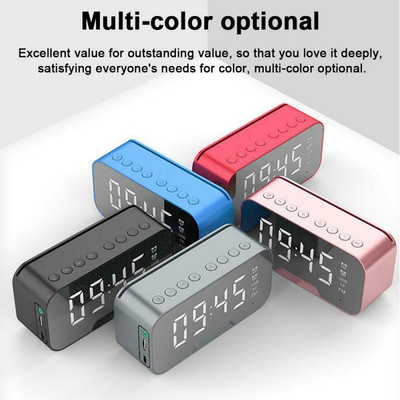 LED tükör digitális ébresztőóra tükör ébresztőóra vezeték nélküli Bluetooth hangszóró FM rádióval Bluetooth ébresztőóra idő kijelzése