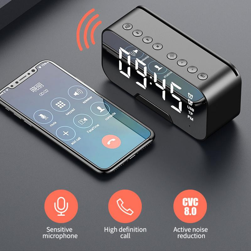 LED tükör digitális ébresztőóra tükör ébresztőóra vezeték nélküli Bluetooth hangszóró FM rádióval Bluetooth ébresztőóra idő kijelzése