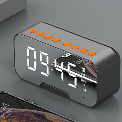 LED veidrodinis ekranas žadintuvo laikrodžio stalinis skaitmeninis laikrodis Despertador belaidis Bluetooth 5.0 garsiakalbis FM laisvų rankų skambučių stalo dekoras