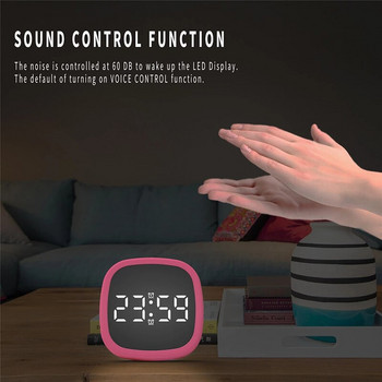 Ψηφιακό ξυπνητήρι με ενεργοποιημένο ήχο USB Mini LED Ξυπνητήρι σίγασης Ξυπνητήρι γραφείου κομοδίνο Αντικραδασμικό επιτραπέζιο ρολόι σιλικόνης Διακόσμηση τραπεζιού