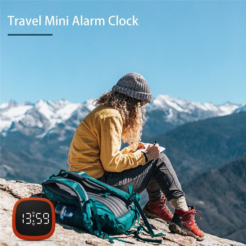 Ceas cu alarmă digital cu sunet activat prin USB Mini ceas cu alarmă cu LED-uri pentru birou, noptiera, antișoc, ceas de birou, decorare pentru masă