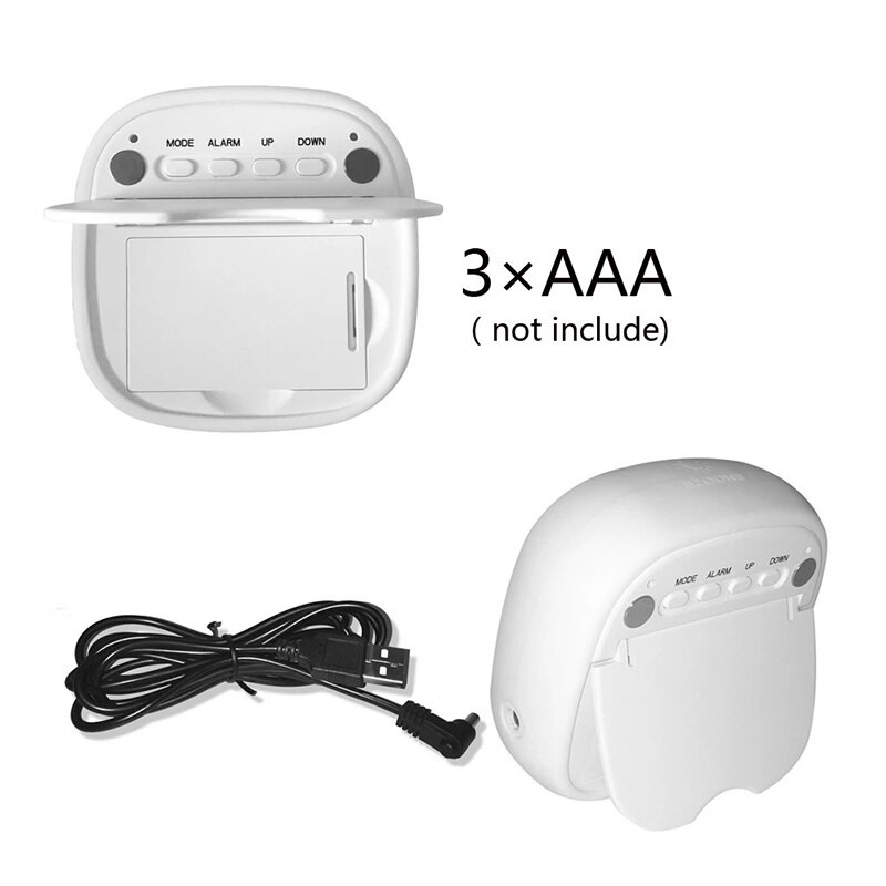 Ceas cu alarmă digital cu sunet activat prin USB Mini ceas cu alarmă cu LED-uri pentru birou, noptiera, antișoc, ceas de birou, decorare pentru masă