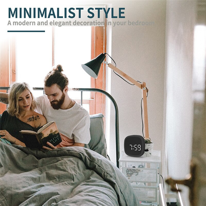 Ceas cu alarmă digital cu sunet activat prin USB Mini ceas cu alarmă cu LED-uri pentru birou, noptiera, antișoc, ceas de birou, decorare pentru masă