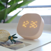 Joylove Square kis ébresztőóra Egyszerű éjszakai fény Némítás Elektronikus ágy melletti diák Mini Led Multifunkciós digitális óra lámpa